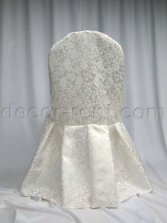 Warm White King Brocade Chair Cover Warm White King Brocade Chair Cover